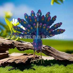 铁艺仿真开屏孔雀摆件园林庭院花园家居装饰户外金属工艺品