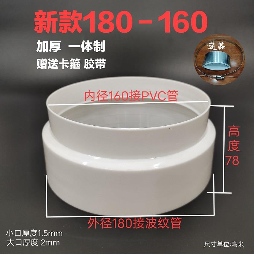 变径圈180转160异径接头烟机管风管排气管200转160油烟机加厚
