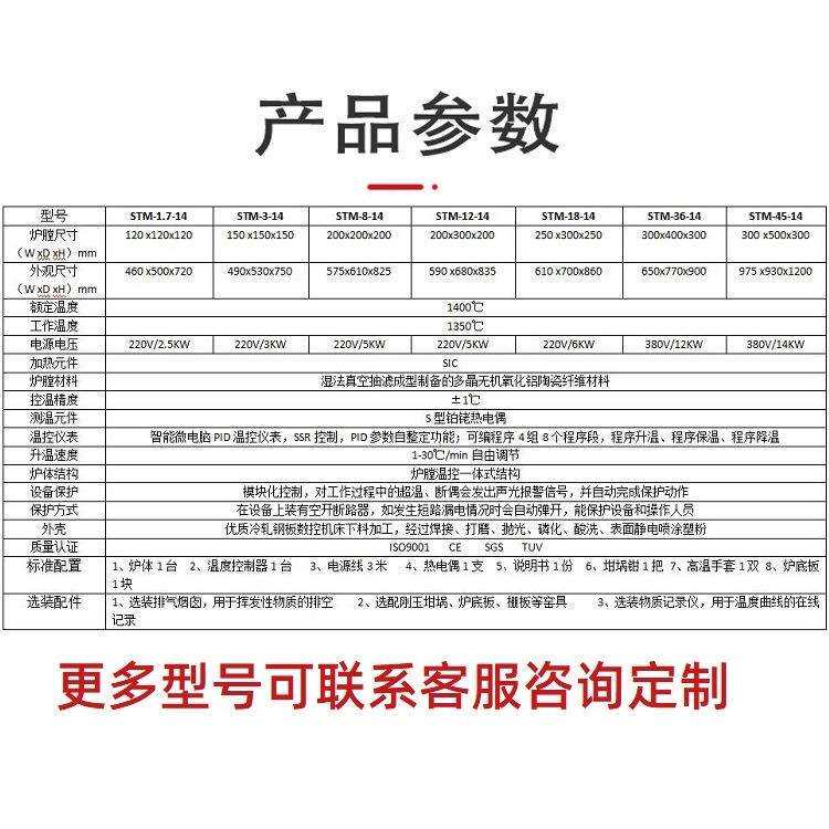 1400度实室弗炉智能程控918马陶瓷纤维温验箱式电炉现货马高沸炉