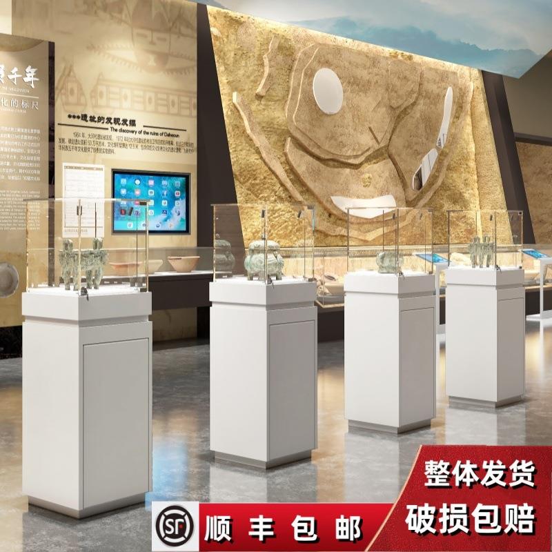 木质烤漆展示台玻璃展柜博物馆陈列柜展台产品样品展览展示柜商用