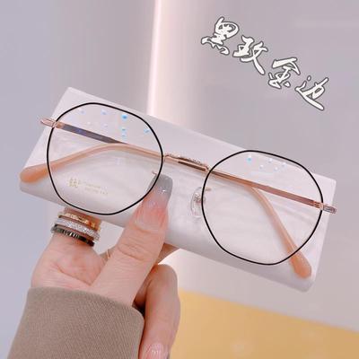 高档新款纯钛辐射抗蓝光视可配度近眼镜女疲劳护数眼睛大框男韩防