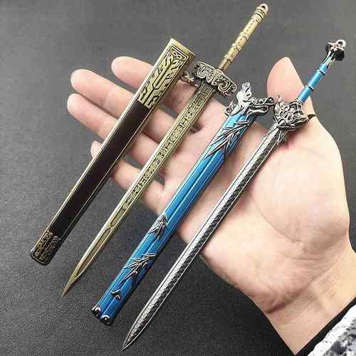 正品古代兵践器越王勾横剑秦始皇宝剑唐刀武器金模属型玩具永劫无