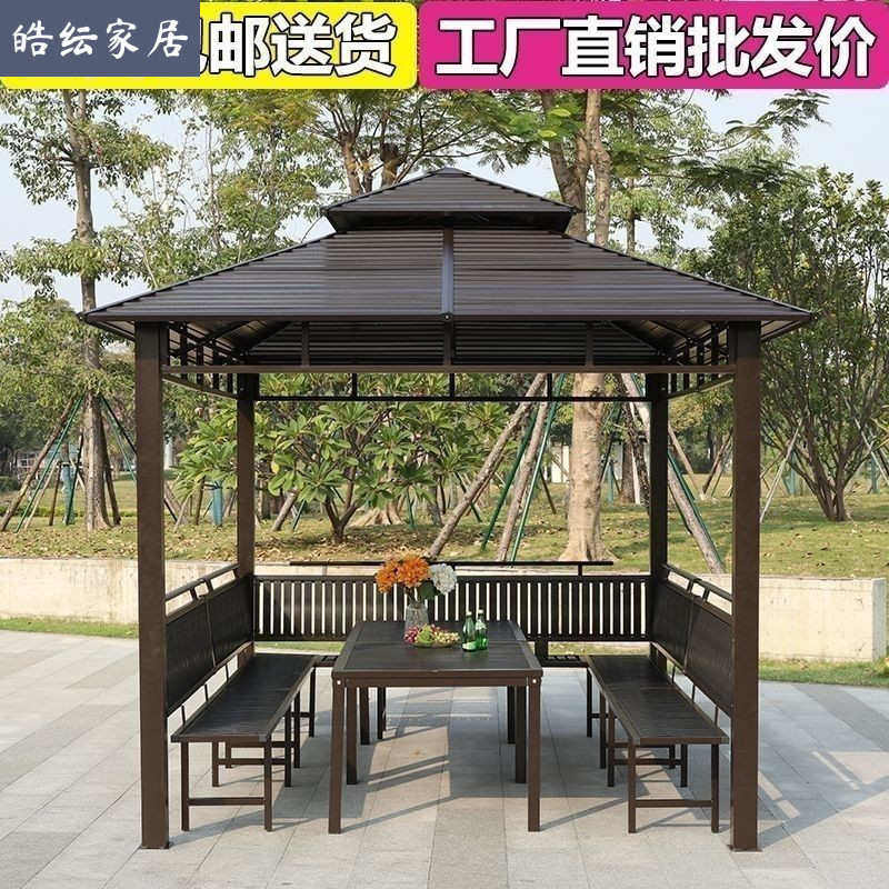 户外凉亭镀锌顶棚亭子四柱亭别墅庭院花园天台休闲遮阳棚大雨棚,商业/办公家具,景观道具/景观摆件/景观装置,淘宝优惠券,粉丝福利购,淘宝优惠卷