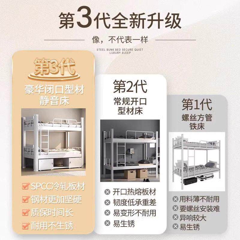 铺上下双层床寝员工大学生宿舍工地高铁架低床室单人公WPGY-001寓