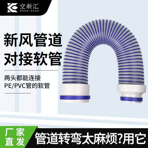 新风系统通风管道排风管PE/PVC管通风机通风管透明伸缩110新风软