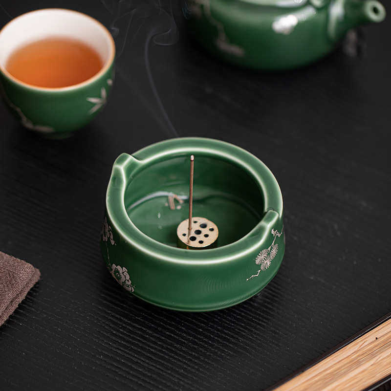 青璃暗香竹韵香炉中式陶瓷三足线香炉家用室内小号香薰炉香插香座,餐饮具,茶道/香炉,淘宝优惠券,粉丝福利购,淘宝优惠卷