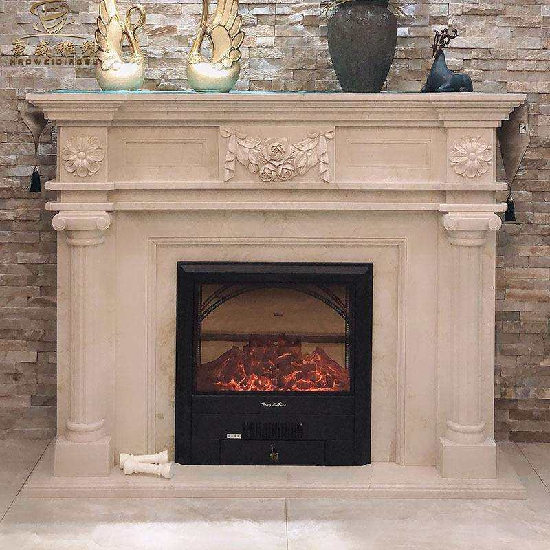 大理石壁炉架天然石材壁炉欧式石雕装饰柜简约美式摆件厂家直销