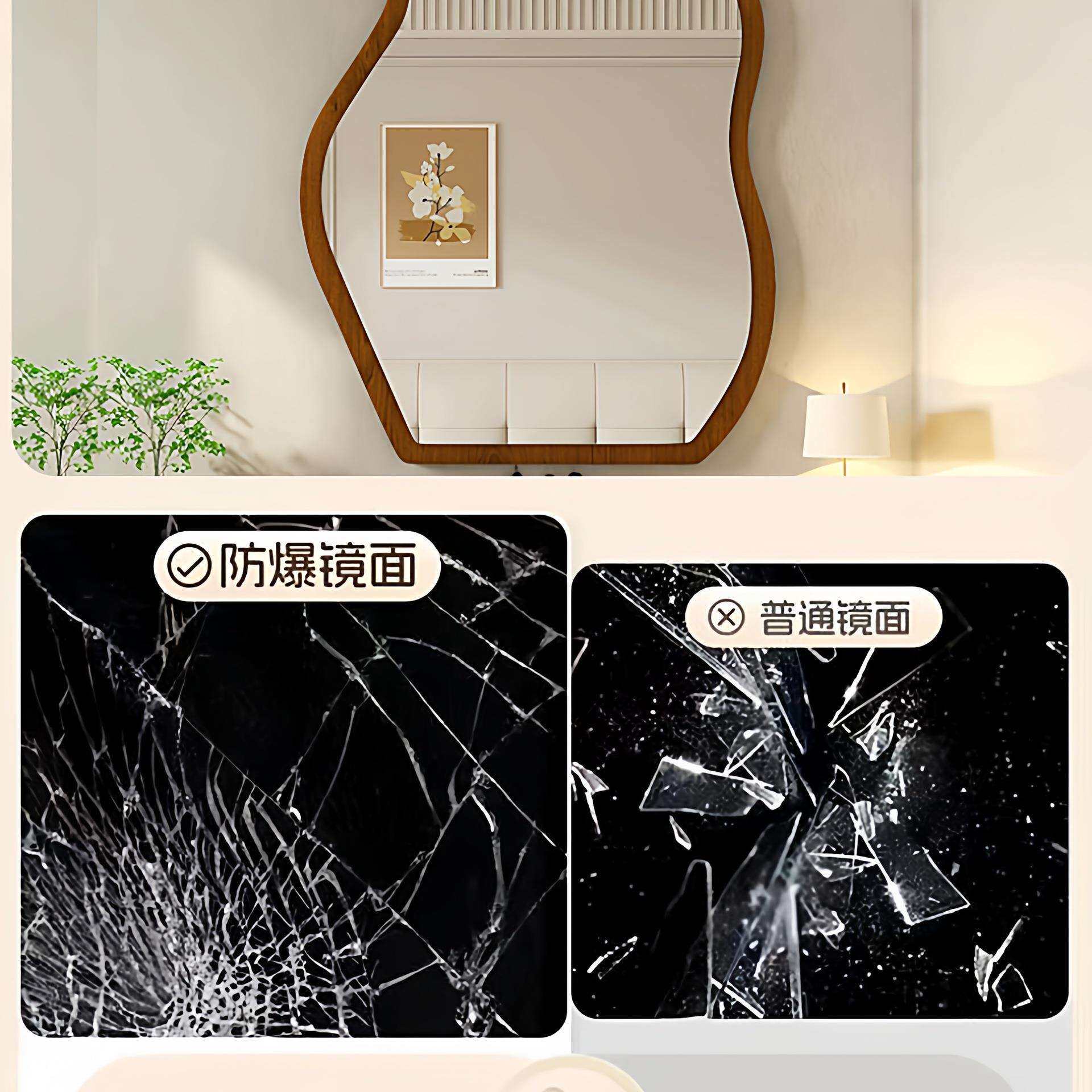 中古风化妆镜梳妆台镜子卧室家用云朵装饰镜可壁挂台式桌面美妆镜