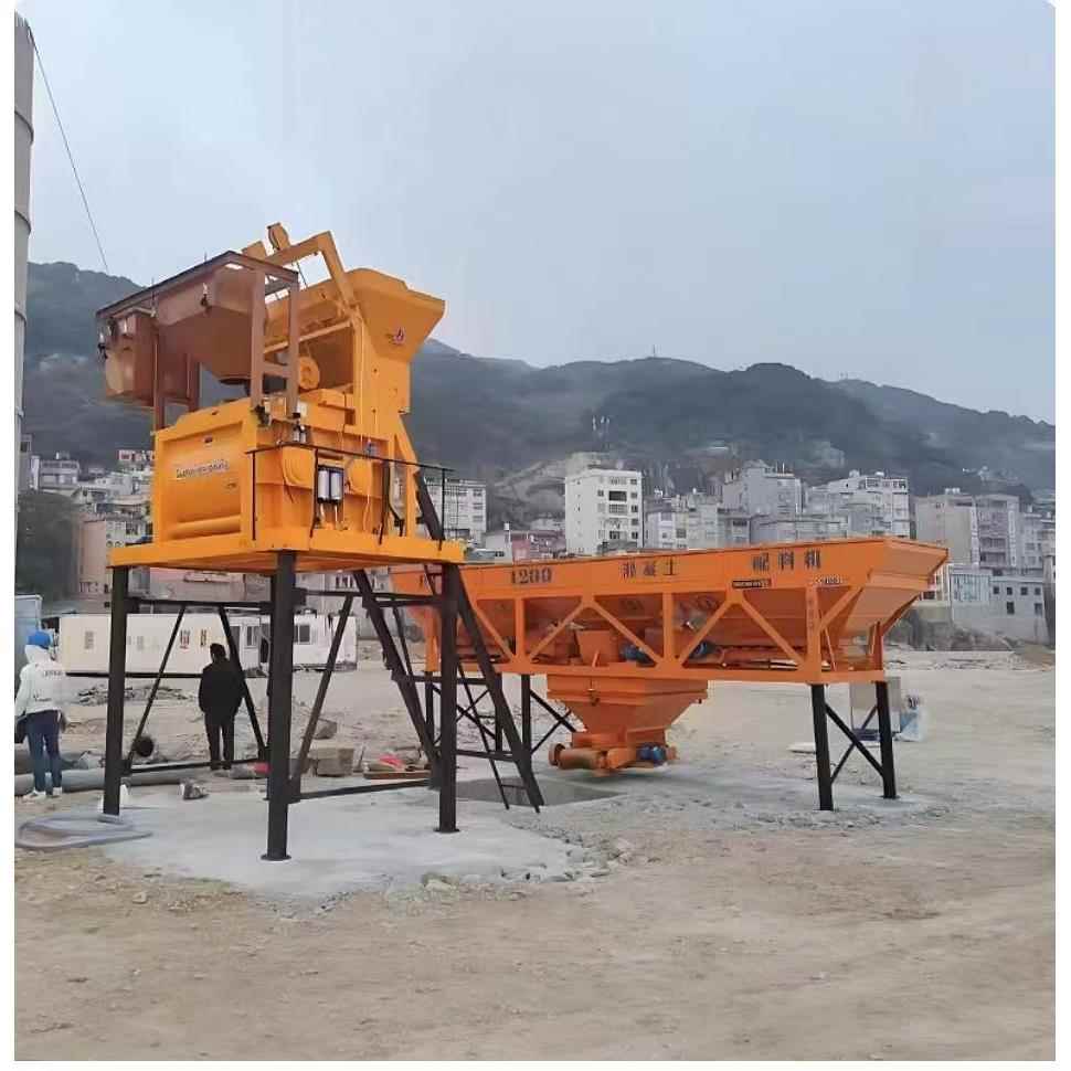 高档混凝土JS100强制搅拌机HZS50混凝搅7拌土站0全自动JS50搅拌机