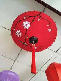 中国风新中式雨伞灯具创意手绘灯笼餐厅茶楼过道火锅店仿古吊灯