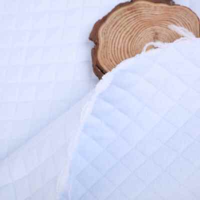 两面棉菱形格夹丝空气层JY1003格子空气棉针布料袋保暖衣睡织夹棉