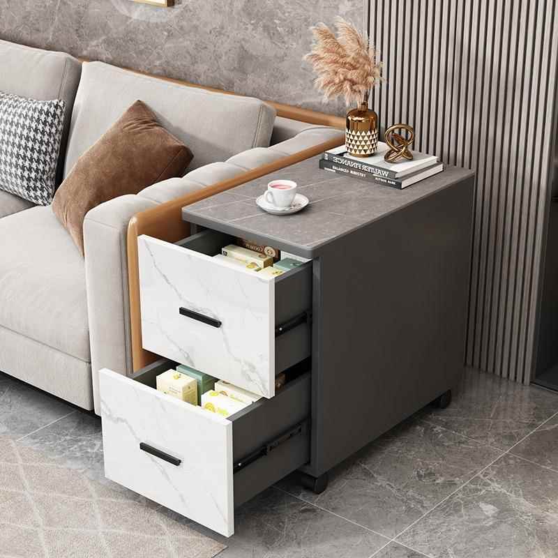 沙发边柜侧边柜轻几奢岩板台移动边QSP简茶桌茶客厅家用约现代小