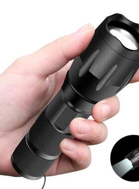 跨境新款强光手电筒 户外定焦A远射USB充电家用便携迷你小手电