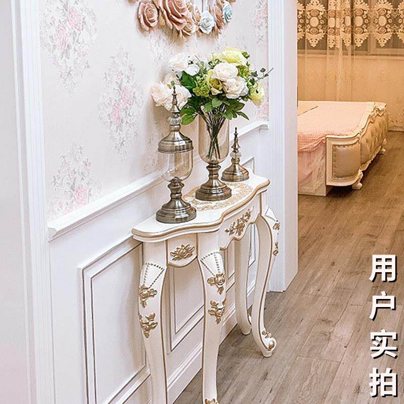 轻奢风欧式玄关边柜 靠墙端景台 客厅隔断装饰柜