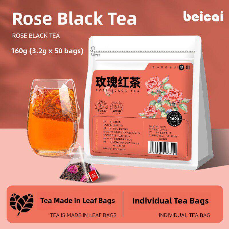 玫瑰红茶干玫瑰花茶双红玫瑰组合花茶锡兰红茶包浸泡在水凉茶