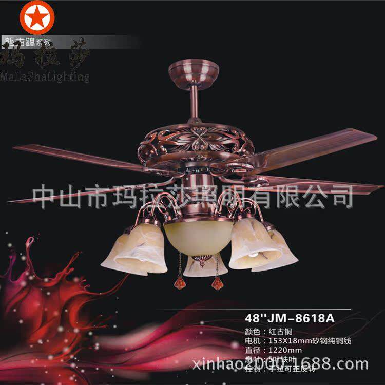 古典复古风扇灯工厂吊风扇传统黑色电风扇吊灯客厅风扇吊灯