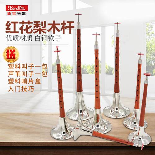 新宝唢呐乐器红花梨木唢呐A/降B/C/D/降E/小F/小G调送叫子