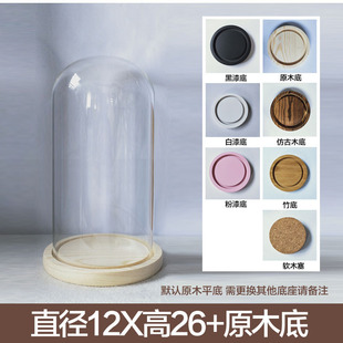 展示盒人偶蝴蝶标本玻璃罩永生花材料玻璃罩透明积木黄金饰品
