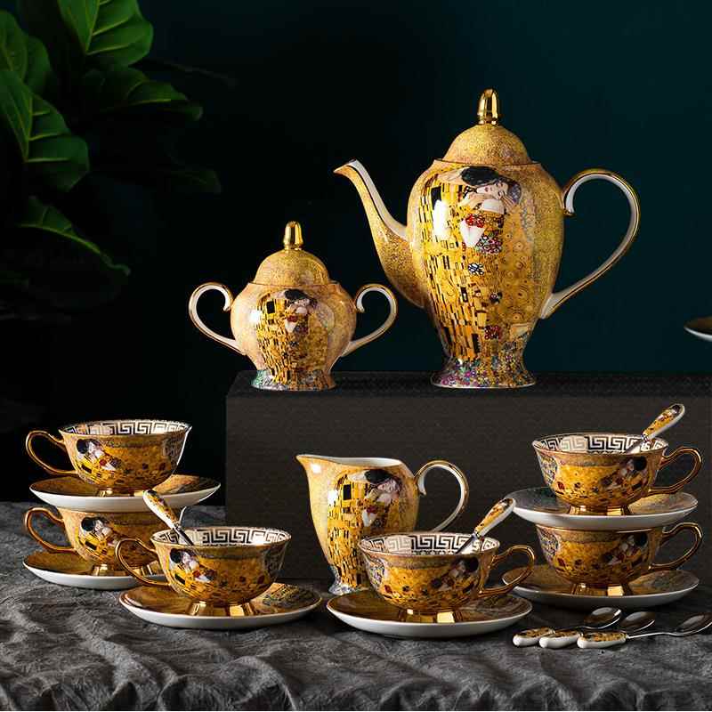 欧式茶具套装家用骨瓷咖啡杯子高档复古英式下午茶具轻奢咖啡具