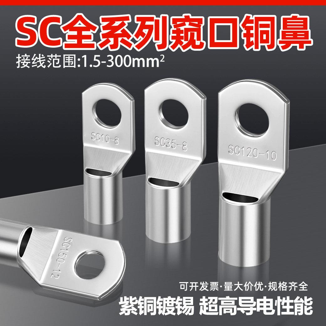 100祇紫铜SC10-8窥口铜接线端子/铜端子/线鼻子/铜接头10平方