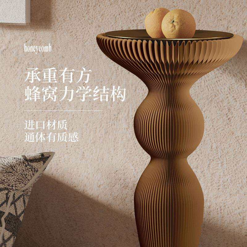 十八纸花物架子落地置架初荷边几室内摆中客厅花盆架新式轻奢件饰