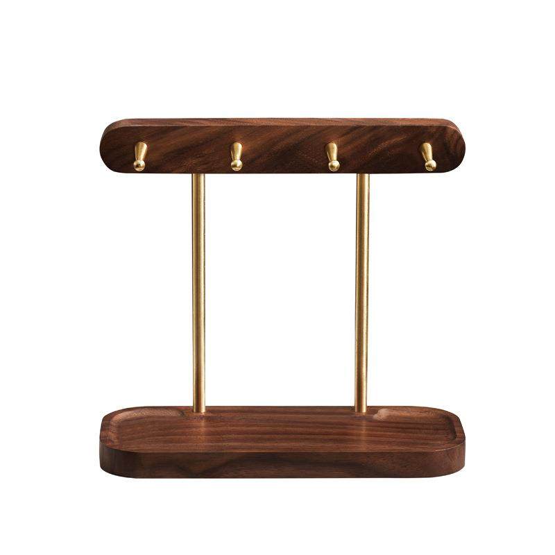 钥匙挂钩置物摆件木质制玄关收纳钥匙挂架实木入户进门桌面钥匙架