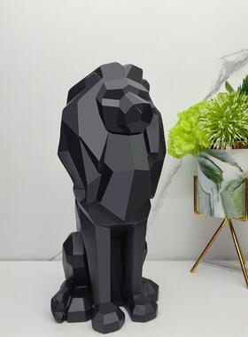 新款直销创意几何狮子树脂工艺品家居玄关客厅卧室电视柜个性装饰