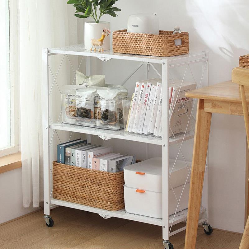 免安装折叠置分物架房收纳架家用微ZZV波炉层厨物整理架可移动储