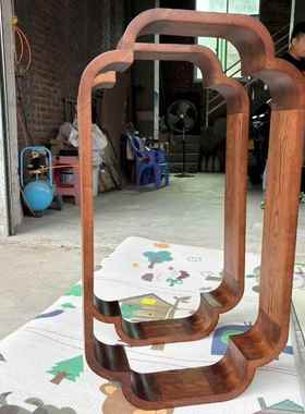 复古小窗茶室装轩隔断新中式实木客厅屏风入户FH15461饰玄关花墙