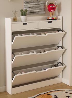 台湾翻斗鞋柜家用入户简约大容量超薄鞋架阳台床笠客厅木质床笠