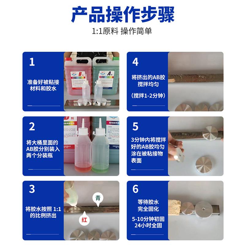 丙烯酸酯青红AB胶快干粘不锈钢木材石材皮革金属陶瓷强力ab胶水