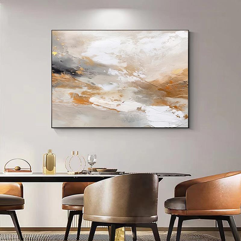 北欧代现纯微喷晶瓷画抽象横幅艺术画装饰画平面布面挂餐厅法式壁图片