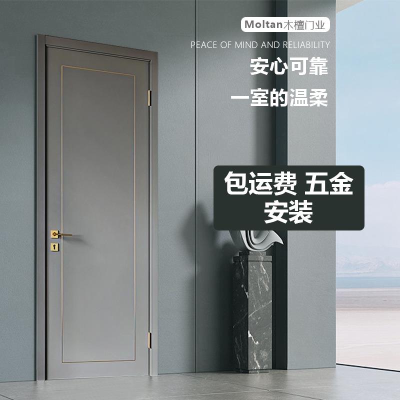 现代简约金属条门无漆门客厅卧室造型门室内实木复合套装门供应