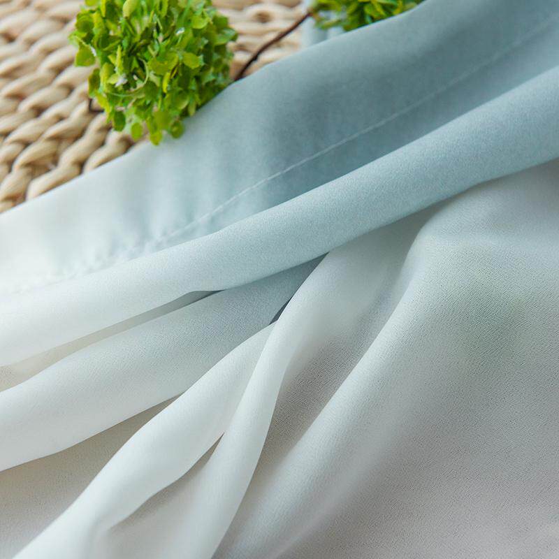 飘客厅纱帘卧室窗帘遮光水墨画窗纱山水中式阳台中国风新窗成品