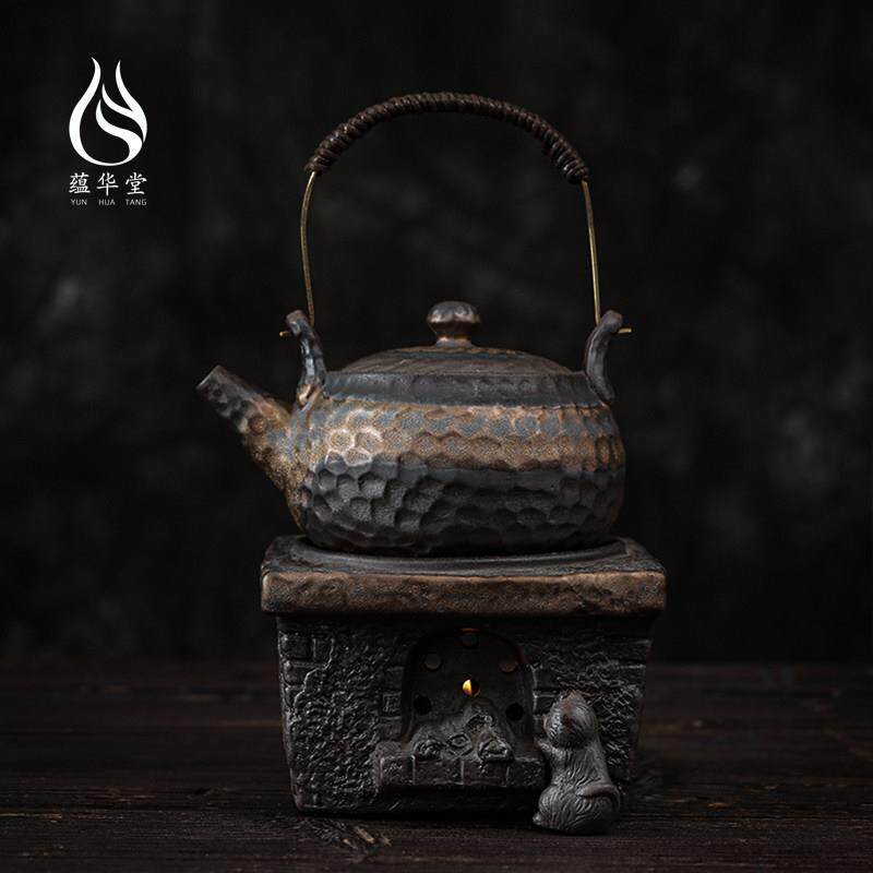 古早烧粗陶蜡烛温茶炉暖茶器茶壶公杯温茶台加热底座茶具陶瓷单壶
