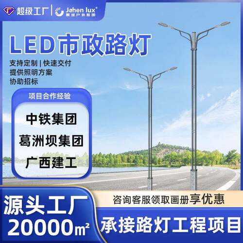 工程品质AC85-265V路灯压铸户外亮防水杆灯市电道路照明路灯