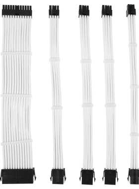 白色电脑基本延长线套件  PCI-E延长线 24PIN 8PIN 6PIN 共5PCS