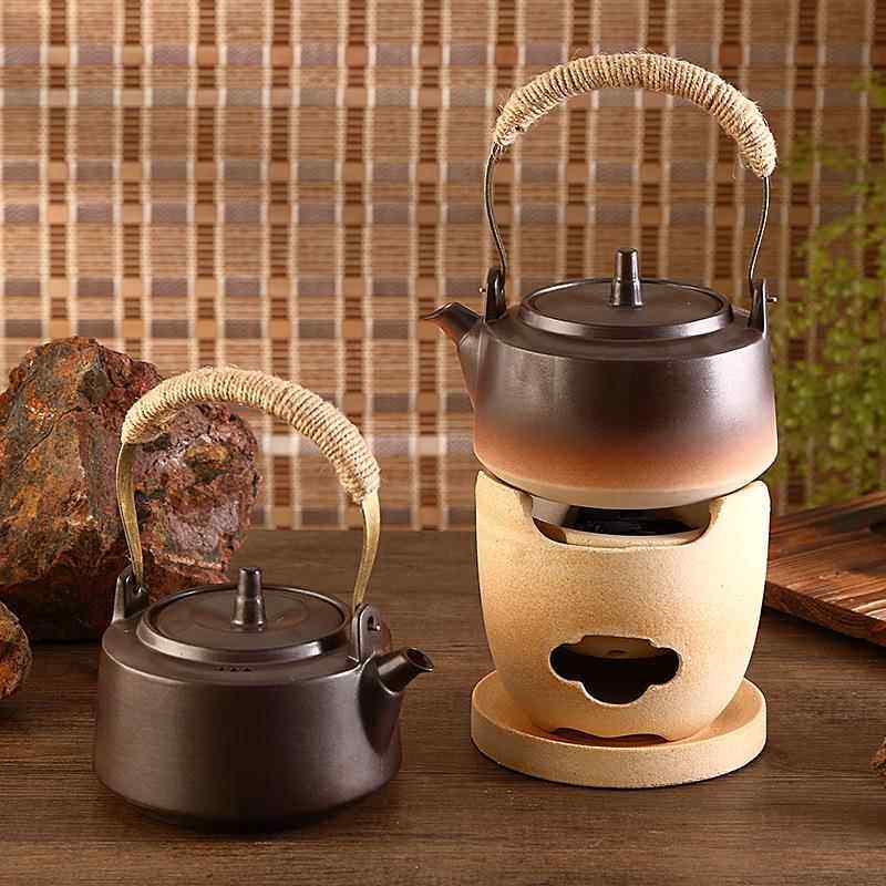 陶土提梁壶陶瓷烧炉水壶煮壶炭炉酒精炉复古电粗陶壶养生茶壶无品