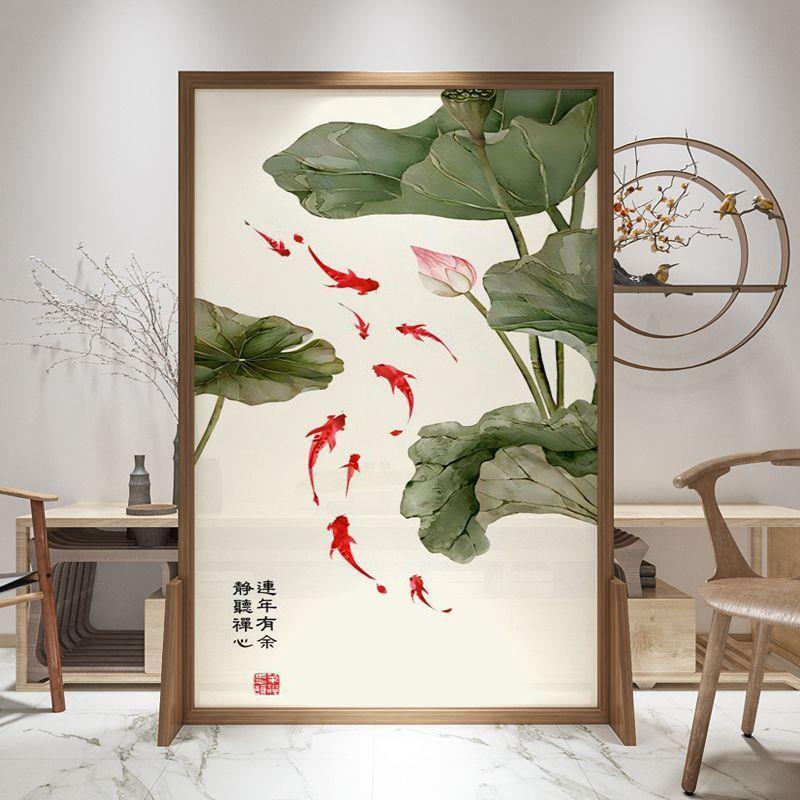 新中式屏风隔断客厅进门遮挡卧室茶室办公室入户玄关兰花屏风