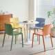 欧加背厚塑料椅子时尚 家用洽谈餐椅大16688人塑餐桌北凳子胶靠扶