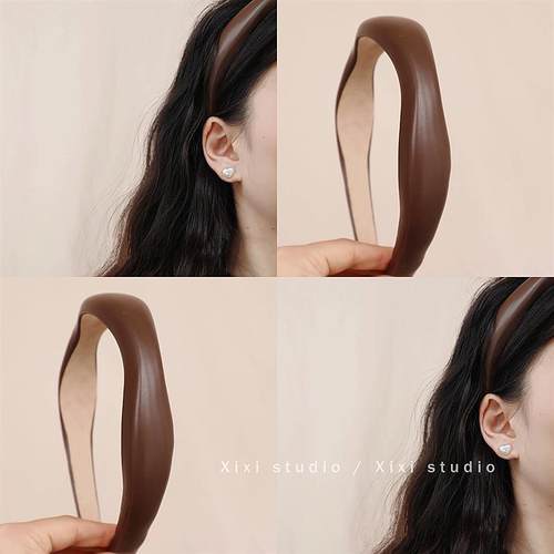 高级小调！不规则皮质发箍！高颅顶压发头箍百搭发卡女盘发器发捆