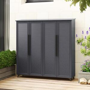户外铝合金收纳柜防水防晒露天花园工具柜庭院室外定制杂物收纳柜
