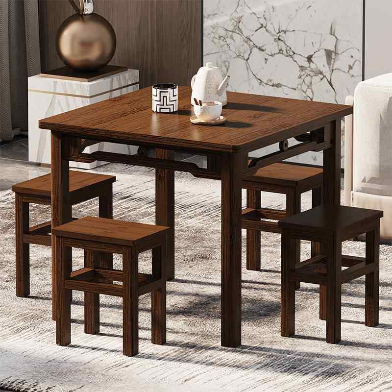 8V方桌客厅吃饭桌学习桌家用小方桌户型实木茶607080桌小竹正方楠