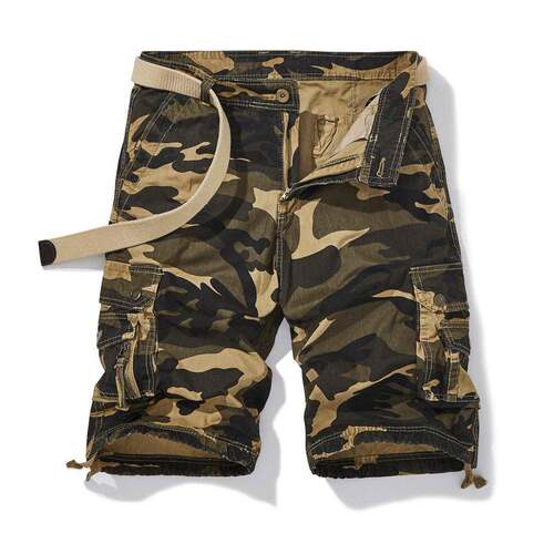 Men’s camouflage tactical cargo shorts loose fit with side