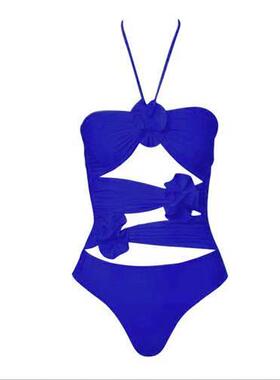 One-piece three-dimensional flower swimsuit sexy holiday