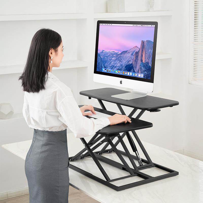 9U双无级办公升降台电脑显示器键盘可单独分体任意高度调节站立式