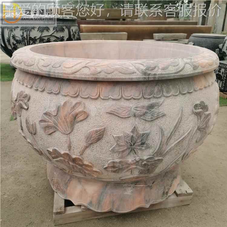 青石石盆缸石雕石鱼鱼缸62213花盆庭院石头水缸养槽荷花石室内水