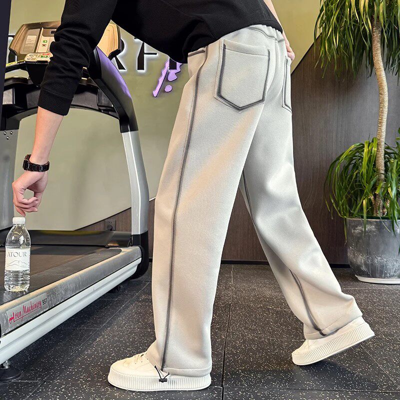 仓石一树潮牌春秋高级感美式复古直筒休闲卫裤男士宽松运动阔腿裤