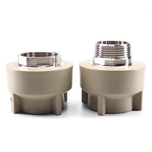 浅灰色Ppr外丝直连32 40 50 63水管大六角内齿1.0英寸2英寸加厚管