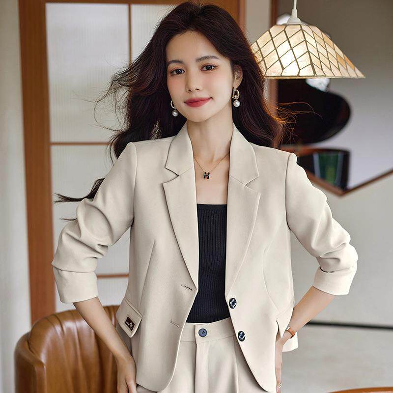 职业套装女小个子秋季2025年新款时尚气质高级感休闲小西服两件套